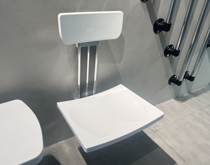 SA-B425+B-B340 Silla de ducha ajustable de altura extendida con respaldo