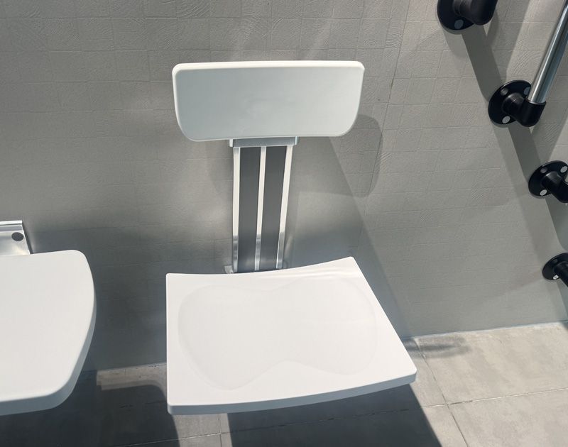 SA-B425+B-B340 Silla de ducha ajustable de altura extendida con respaldo
