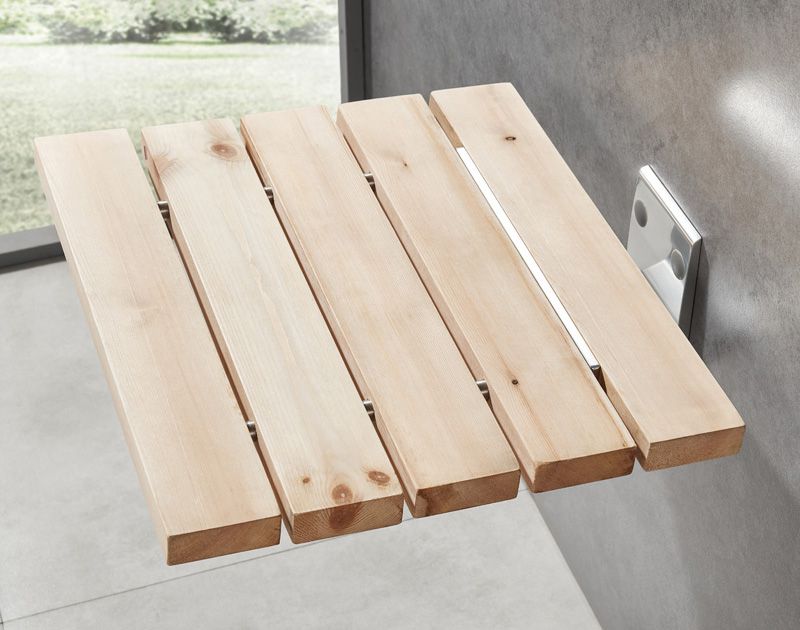 Asiento de ducha de madera de pino plegada de pared plegada SA-A450