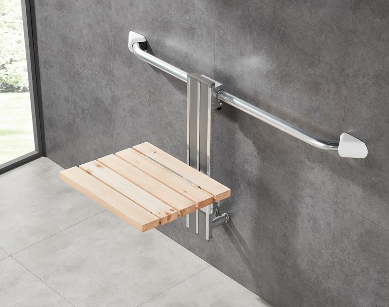 Asiento de baño de madera colgante ajustable SA-C450+ altura