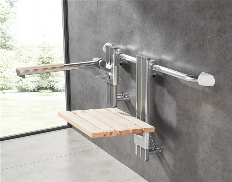 Asiento de baño de madera colgante ajustable SA-C450+ altura