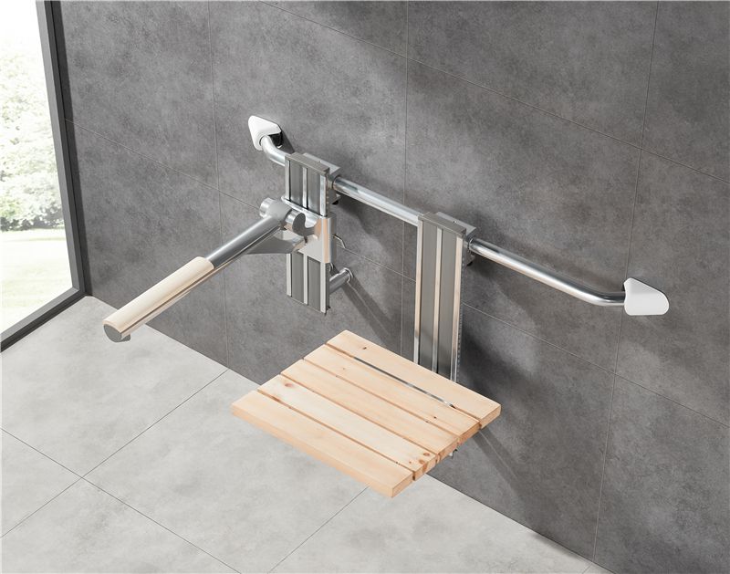 Asiento de baño de madera colgante ajustable SA-C450+ altura