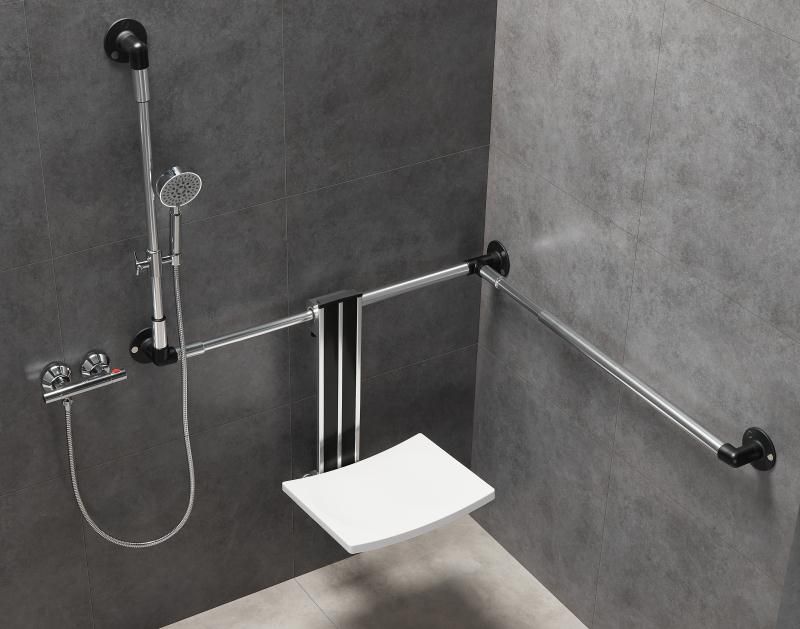 Rails de tela de ducha y rieles de cortina de ducha: solución de seguridad dos en uno para baños