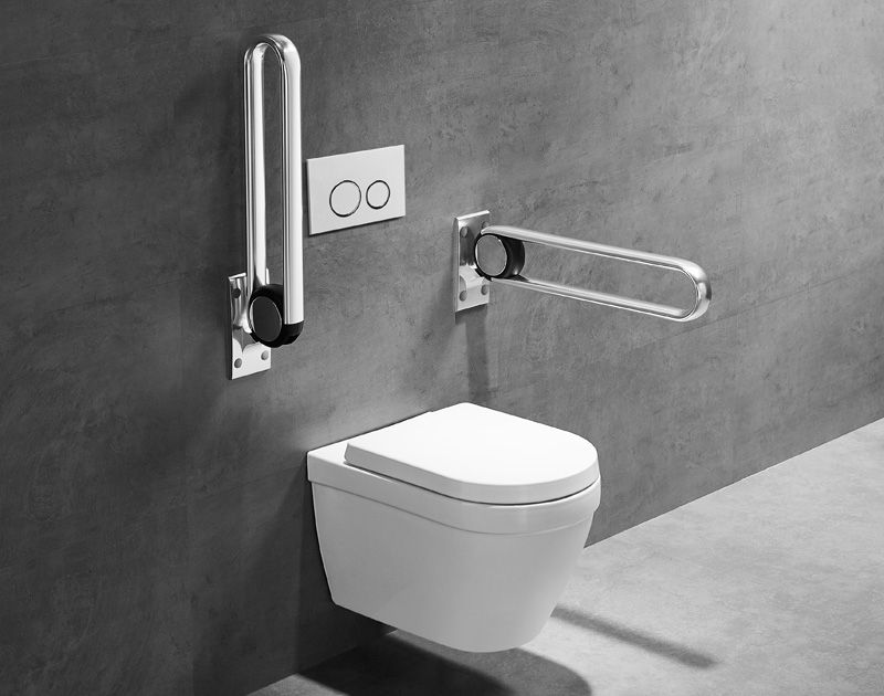 XHA-U622 Rieles de agarre de baño plegables con bisagras con bisagras en forma de cromo: Seguridad confiable y soporte ergonómico