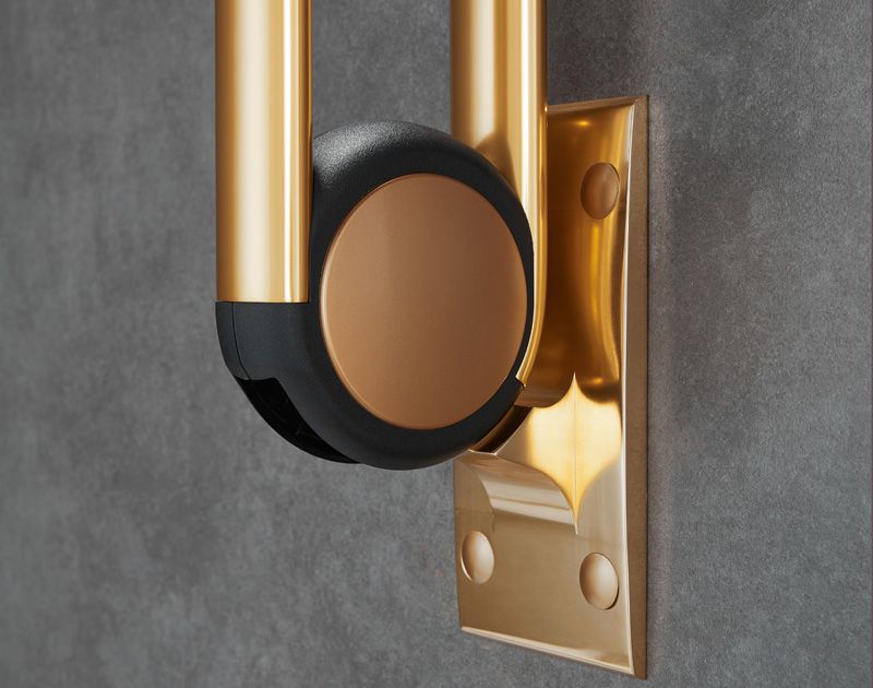 XHA-U622 Gold en forma de oro Riestres de agarre de baño plegables con bisagras: Edición de oro para un baño lujoso